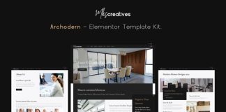 Archodern Modele de kit de modeles Elementor pour interieur