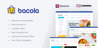 Bacola Theme pour epicerie et commerce electronique alimentaire