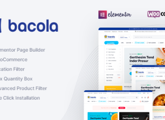 Bacola Theme pour epicerie et commerce electronique alimentaire