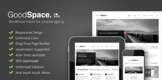 Bon espace Theme WordPress minimaliste et reactif