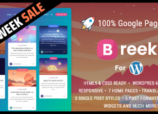 Breek Theme WordPress AMP minimaliste et leger pour la