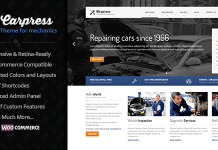CarPress Theme WordPress pour les ateliers de mecanique