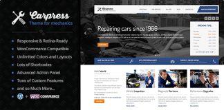 CarPress Theme WordPress pour les ateliers de mecanique