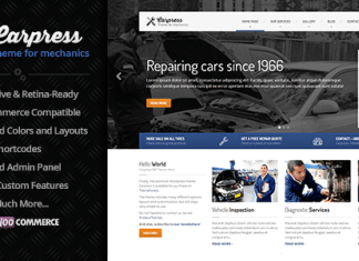 CarPress Theme WordPress pour les ateliers de mecanique