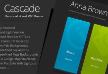 Cascade Theme WordPress de carte de visite personnelle