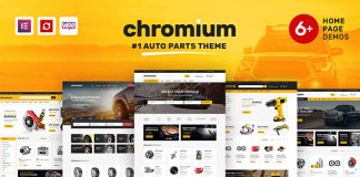 Chromium Theme WordPress Elementor pour boutique de pieces auto