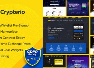 Crypterio Theme WordPress de page datterrissage NFT et Crypto