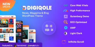 Digiqole Theme WordPress de magazine dactualites