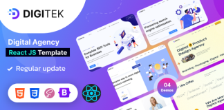 Digitek Modele React NextJS pour agence Saas Digital