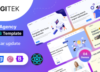 Digitek Modele React NextJS pour agence Saas Digital
