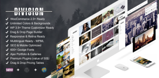 Division Theme de photographie portfolio en plein ecran