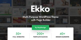 Ekko Theme WordPress Polyvalent avec Constructeur de Pages