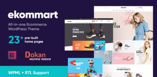Ekommart Theme WordPress eCommerce tout en un