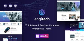 Engitech Theme WordPress pour solutions et services en TI