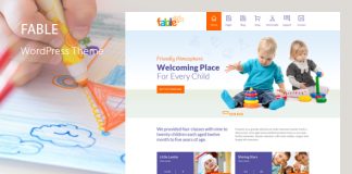 Fable Theme WordPress pour les enfants de la maternelle
