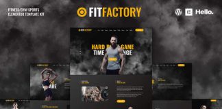 Fit Factory Modele de kit de modele Elementor pour