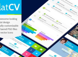 FlatCV Modele PSD de CV vCard