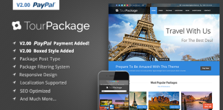 Forfait touristique Theme de voyagetourisme Wordpress