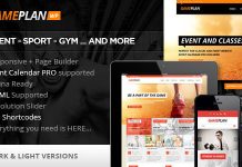 Gameplan Theme WordPress pour evenements et fitness en salle