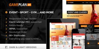 Gameplan Theme WordPress pour evenements et fitness en salle