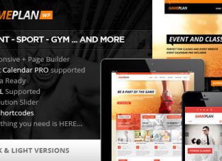Gameplan Theme WordPress pour evenements et fitness en salle