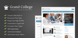 Grand College Theme Wordpress pour lEducation
