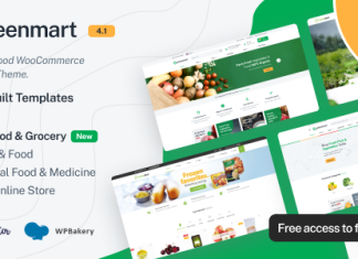 GreenMart – Theme WordPress WooCommerce pour produits biologiques et alimentaires