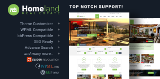 Homeland Theme immobilier reactif pour WordPress