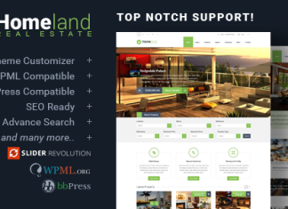 Homeland Theme immobilier reactif pour WordPress