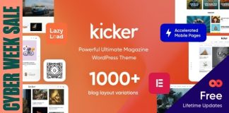 Kicker Theme WordPress de blogmagazine polyvalent Gutenberg