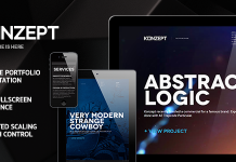 Konzept Theme WordPress de portfolio plein ecran