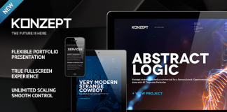 Konzept Theme WordPress de portfolio plein ecran