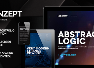 Konzept Theme WordPress de portfolio plein ecran
