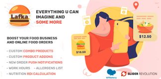 Lafka Theme WooCommerce de livraison de burgers pizzas et