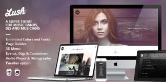 Lush Theme WordPress pour groupe de musique et musicien