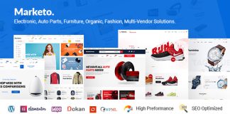 Marketo Theme Woocommerce WordPress pour eCommerce Marketplace Multivendeur