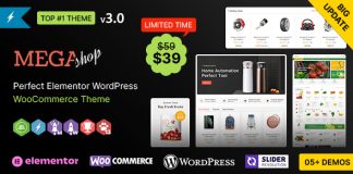 Mega Shop WP – Theme polyvalent Elementor WooCommerce