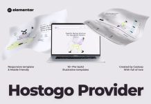 Modèle de kit Elementor pour fournisseur d’hébergement Hostogo Modele de kit Elementor pour fournisseur dhebergement Hostogo