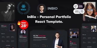 Modele de portfolio personnel InBio Gatsbyjs Template