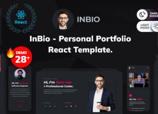 Modele de portfolio personnel InBio Gatsbyjs Template