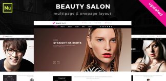 Modele de site web pour salon de beaute Muse