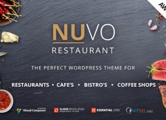 NUVO Theme WordPress pour cafe et restaurant