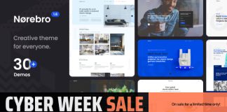 Norebro Theme de portfolio creatif pour une utilisation polyvalente