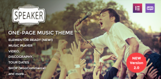 Orateur Theme de musique WordPress dune page