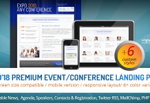 Page daccueil responsive pour evenementconference Expo18