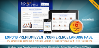 Page daccueil responsive pour evenementconference Expo18