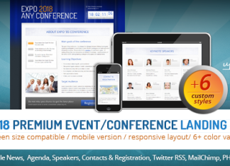 Page daccueil responsive pour evenementconference Expo18