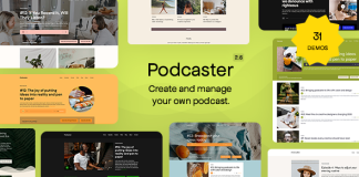 Podcaster Theme WordPress Multimedia pour les podcasts