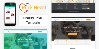 PureHeart Modele PSD pour ONG caritative et a but