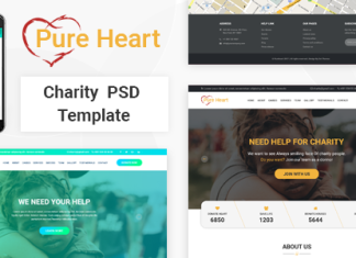 PureHeart Modele PSD pour ONG caritative et a but